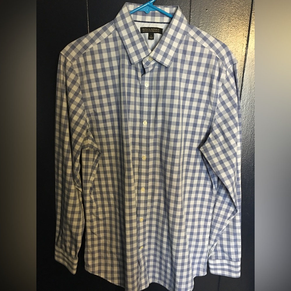 Banana Republic Checkered Button Down Shirt Large